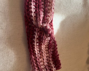 Handmade Crocheted Pink and Dark Pink Headbands.