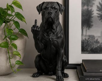 Cane Corso beeldje - Zwarte editie hondenfiguur voor huisdecoratie