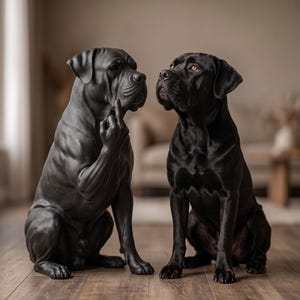 Individuelle Hundestatue – Personalisierte Cane Corso-Kunstharzskulptur nach Foto