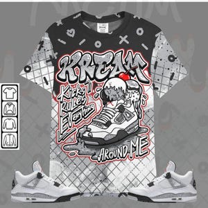 Dunkare Shirt To Match AJ 4 Weißer Zement - Kream Kicks Rule Drip Shirt, Hoodie, Pullover, Bomber, Sneaker Passendes T-Shirt