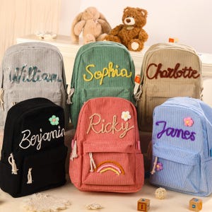 Sac à dos personnalisé pour tout-petit avec nom, cartable en tricot, cartable en polyester pour enfants, sac à dos à broder avec nom, cadeaux pour enfants, sac à dos pour enfants