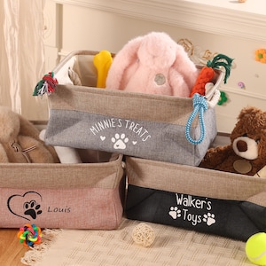 Personalisierter Haustierspielzeugkorb mit Namen, Personalisierter Hundespielzeugvorratkorb, Katzenspielzeug Organizer, Benutzerdefinierter Name Haustierkorb, Pelzbabygeschenk, Hundeliebhabergeschenk