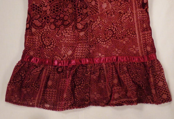 RETRO VELVET Rayon, Flocked Velvet , Red Maroon c… - image 4