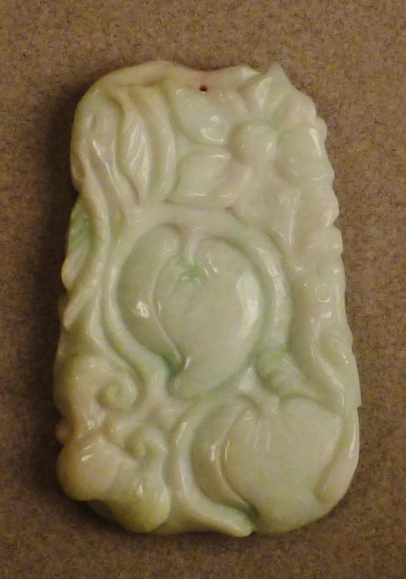 Antique JADE PENDANT, Authentic green Jade Stone … - image 2