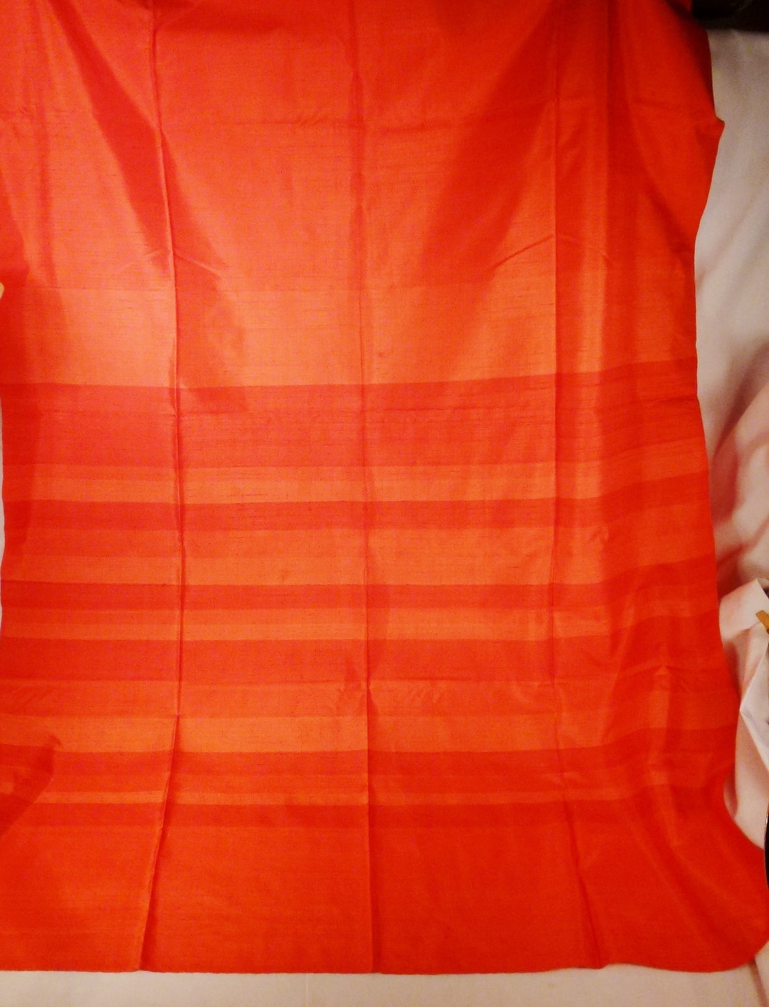 Raw Silk SCARF Siam Hand Woven 1950s Orange Coral LINES 74 Etsy