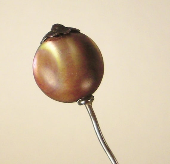 VICTORIAN SAPHIRET STICKPIN Rare 1890s favrile li… - image 1