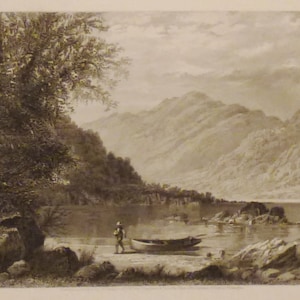 ANTIQUE The SUSQUEHANNA At Hunters Gap Original steel Engraving 1800s 12 3/8 x 9 1/2  in Ready to frame
