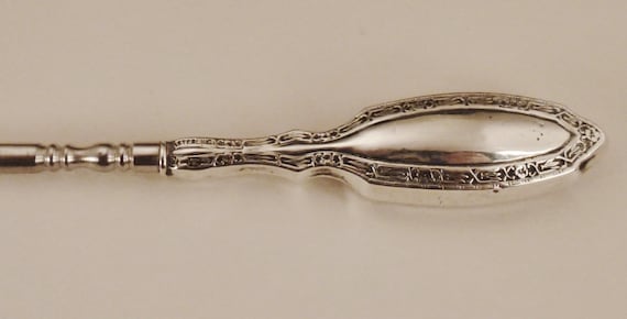 Antique STERLING BUTTON Hook Signed Web  1900s Ar… - image 1