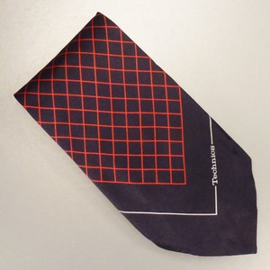 Designer TECHNICS Neck TIE SILK Corporate  Design  1980s  Dead Stock  57x 4plus in