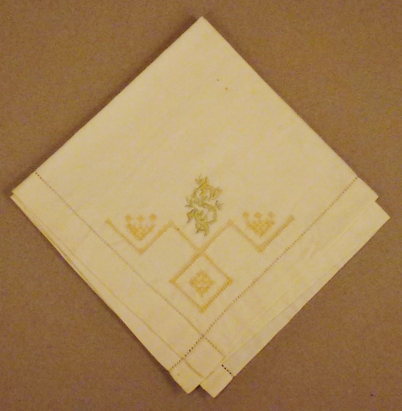 ANTIQUE WEDDING HANKIE, Initial S, Embroidered, S… - image 1
