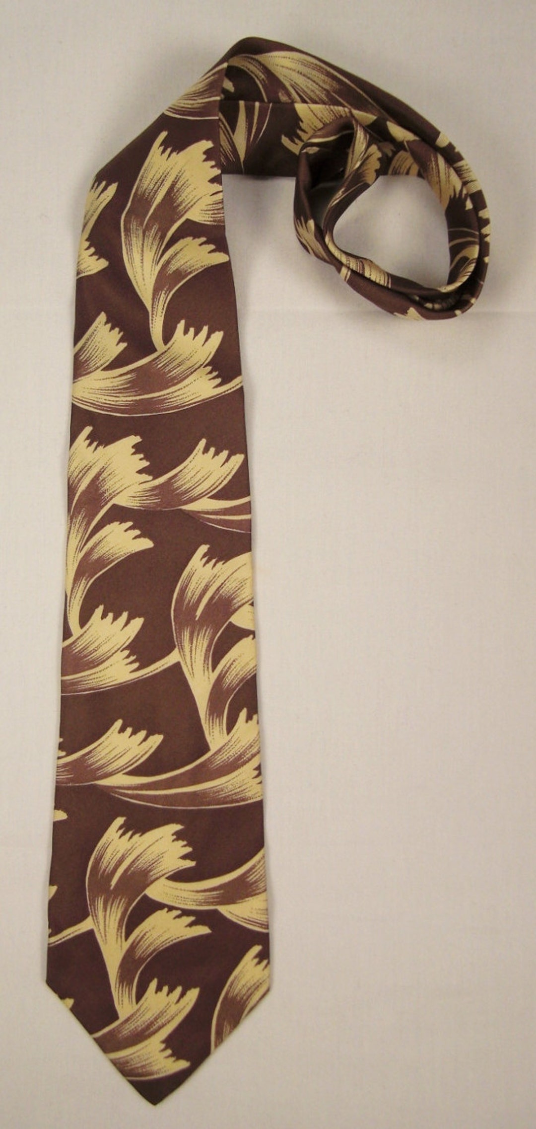 Designer Geoffrey BEENE Neck TIE ABSTRACT Design Brown and - Etsy