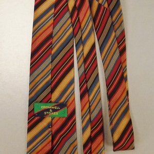 Designer Cromwell & Stokes Neck TIE SILK Satin Stripes Colorful 1980s ...