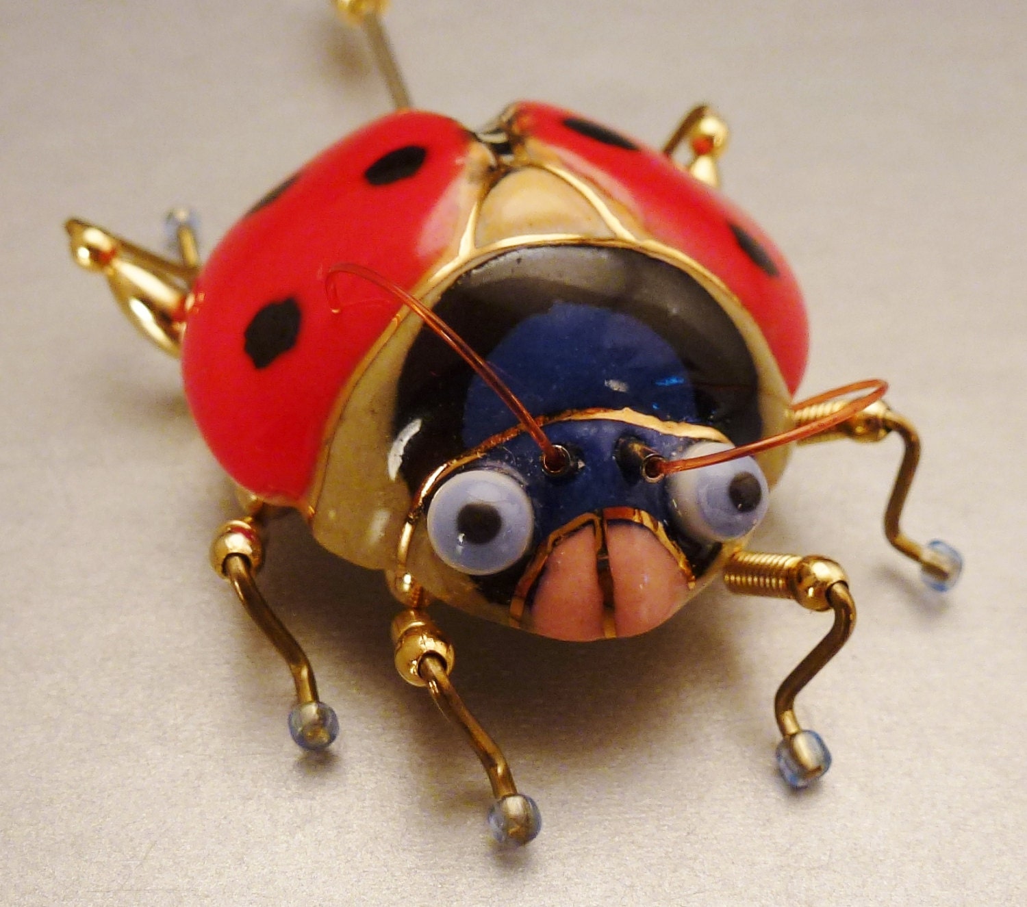 LADYBUG PORCELAIN PIN Lapel Large Designer signed numbered app Etsy