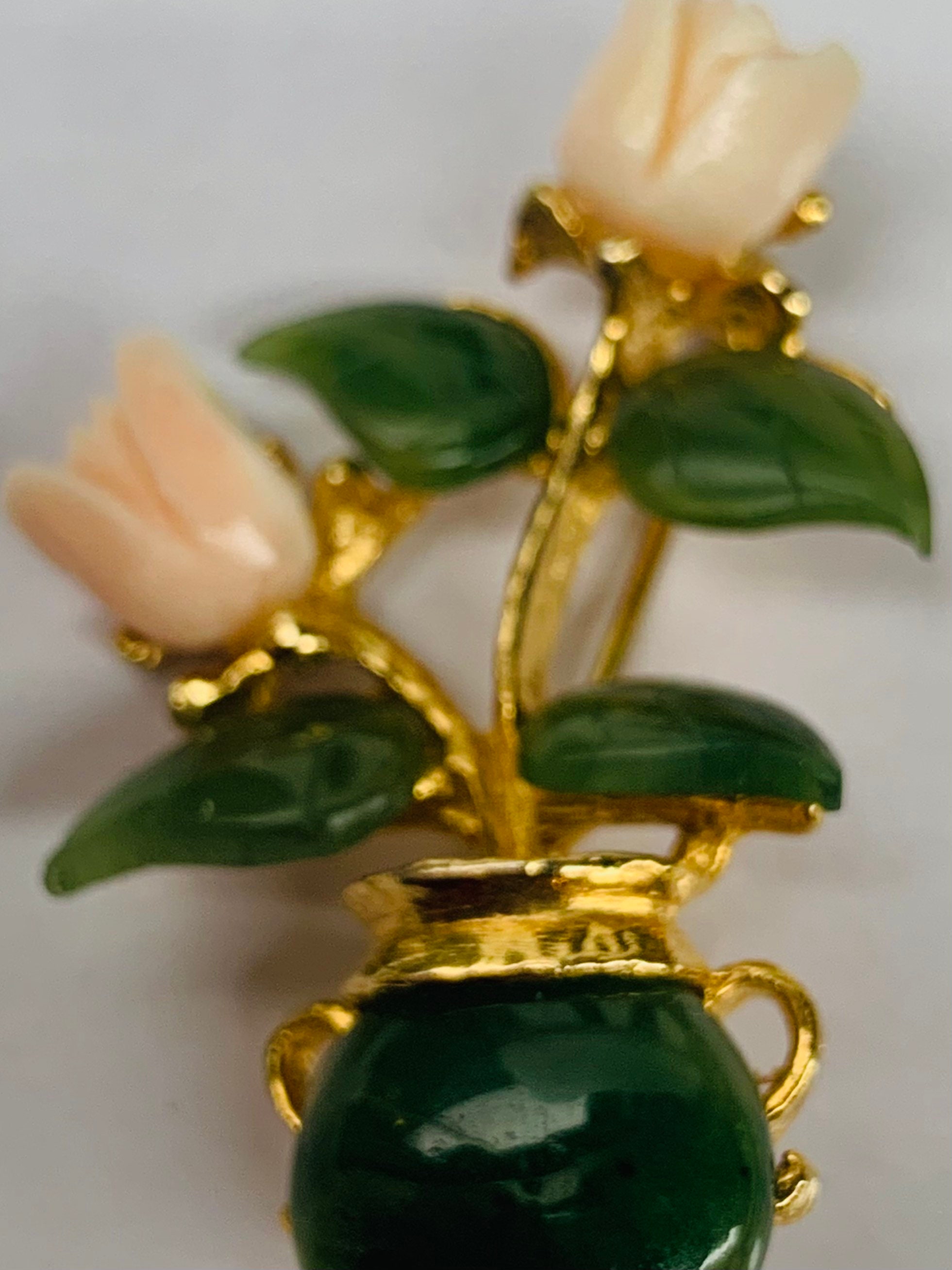 SWOBODA BROOCH, Rare Vintage Designer SWOBODA Brooch, Jade and