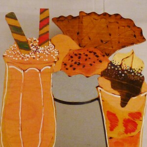 Handcrafted MIRROR Summer treats ice cream cones colorful fun ready to hang app 14x8 in image 2