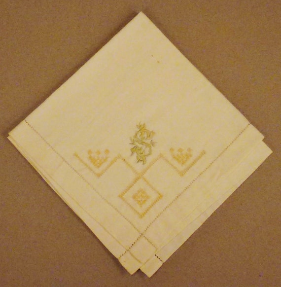 ANTIQUE WEDDING HANKIE, Initial S, Embroidered, S… - image 10