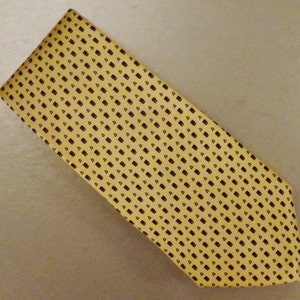 Designer Etienne Aigner Cou TIE SILK Twill points beige rouge-noir points 1980s Dead Stock 59 x 3 1/4 in