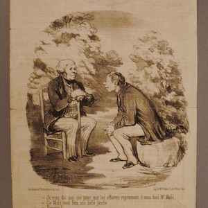 DAUMIER  H, Lithograph, ORIGINAL, CIRCA 1850, Actualites,  French Antique, app 14 x 9 1.2in