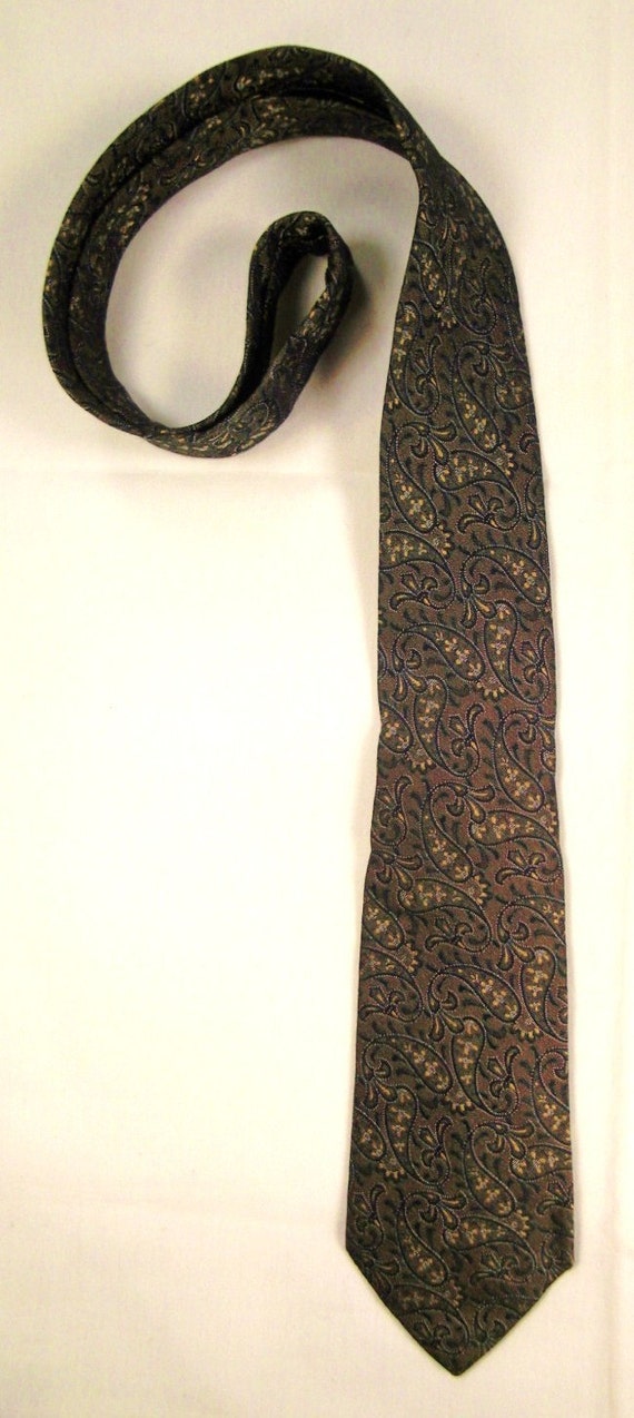 Designer NEIMAN MARCUS Neck TIE Silk Brocade Pais… - image 1