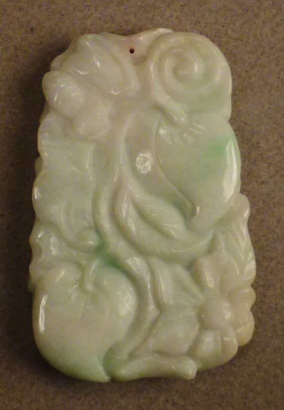 Antique JADE PENDANT, Authentic green Jade Stone … - image 5