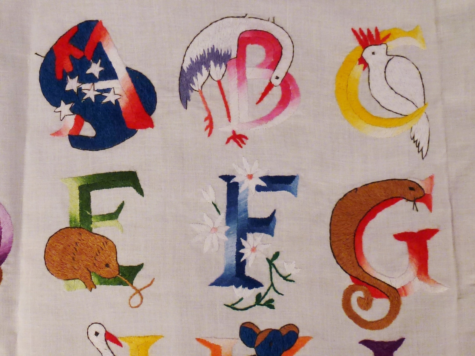 HAND EMBROIDERED, Alphabet Letters ,folk Art, Embroidery , Brilliant ...