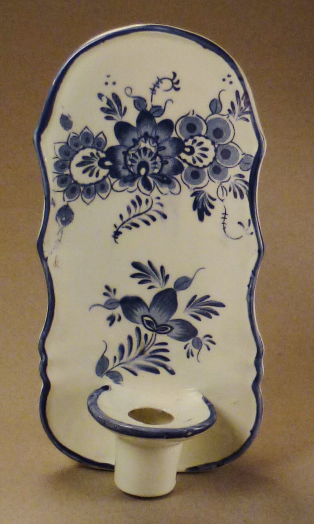 DELFT Wall PLAQUE Candle and Vase POTTERY Ceramic Floral Plant Vase