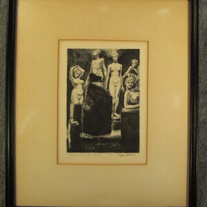 Studio Framed Nudes Peggy Bacon REPRO Print Litho Offset Under Glass