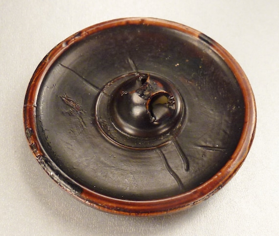 AIRPLANE BUTTON, Large round , Lucite, Gray black… - image 5