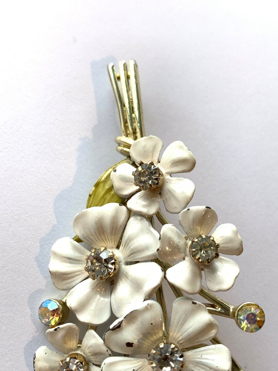 CORO Designer Brooch, Vintage 1960s Brooch, Enamel and  display picture 3