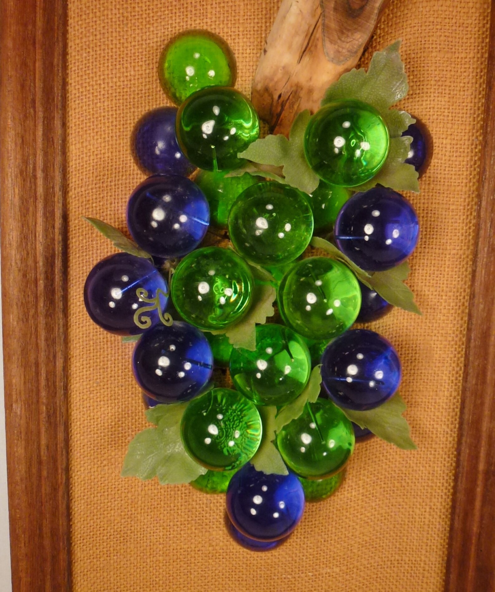 LUCITE GRAPES Blue Green Mounted Assemblage Framed 1950s App Etsy