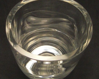 CRYSTAL VASE, Large  lead  Cut GLASS, Beveled, Clear very heavy, app 5 1/2 tall X3 3/8 W X 2 7/8, great condition