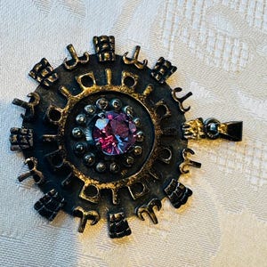 Mexikanische Anhänger, Los Balledteros, Taxco Mexico, Sterling, signiert, Mid century modern, Amethyst Cabochon mittig, ca. 6 X 5, super Zustand!