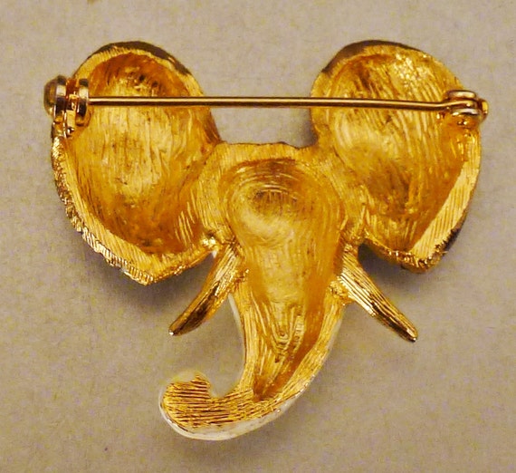 POMERANTZ  ELEPHANT Brooch Signed Pomerantz Pavee… - image 4