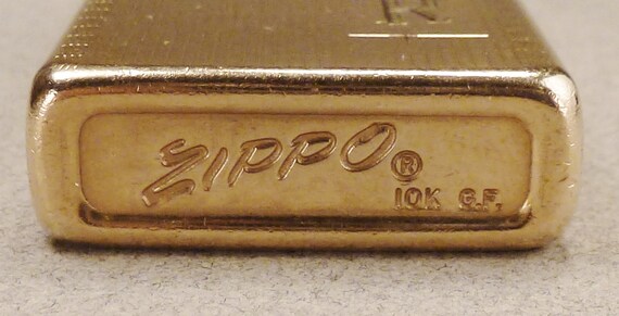 ZIPPO PINSTRIPE 10 K Goldfilled Lighter Pocket Gold Plated 1960's