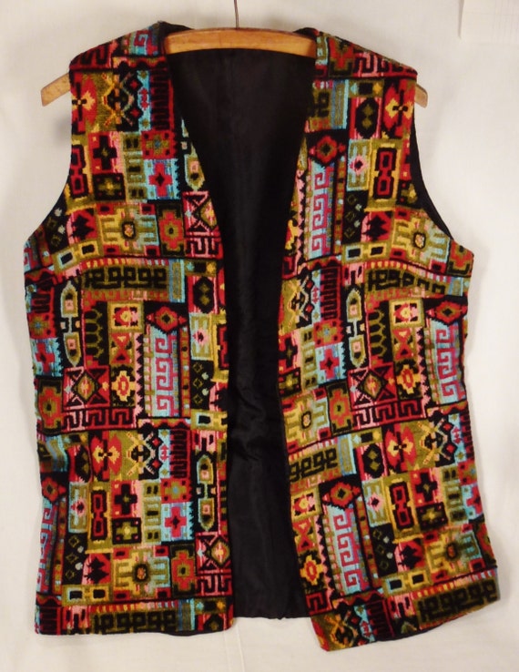 VEST CHENILLE Handcrafted  MULTICOLOR lINED   29 i