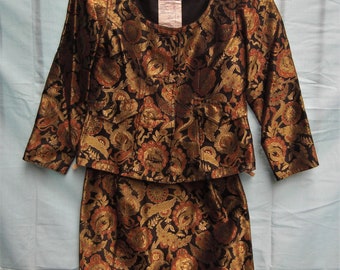 CHRISTIAN LACROIX  Suit, COUTURE Designer ,Size 38, Lutrx and cotton, made in France
