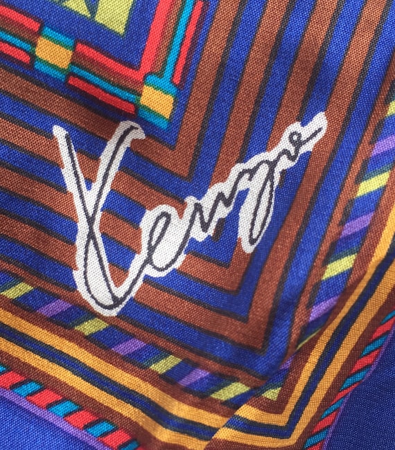 KENZO Designer, SCARF LONG Silk scarf 1970s mint,