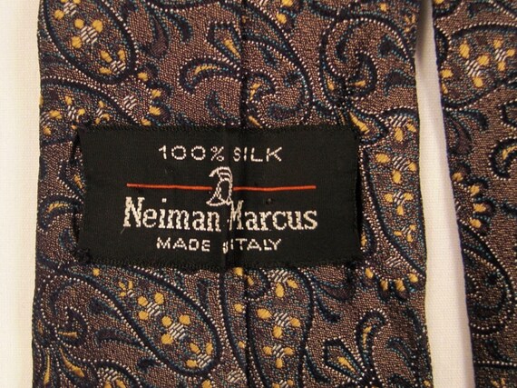 Designer NEIMAN MARCUS Neck TIE Silk Brocade Pais… - image 3