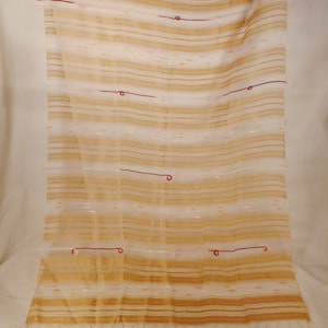 Vintage SEIDENSTOLA, Seide Otganza, pink beige, gewebte Seidenfäden, Organza aus Seide, ca. 72 x 26 ausgezeichneter Zustand