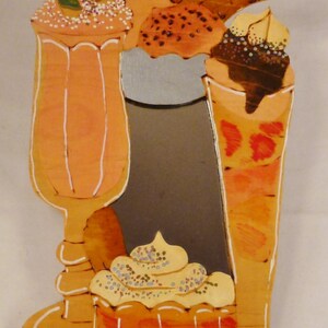Handcrafted MIRROR Summer treats ice cream cones colorful fun ready to hang app 14x8 in image 1