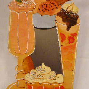 Handcrafted MIRROR Summer treats ice cream cones colorful fun ready to hang app 14x8 in