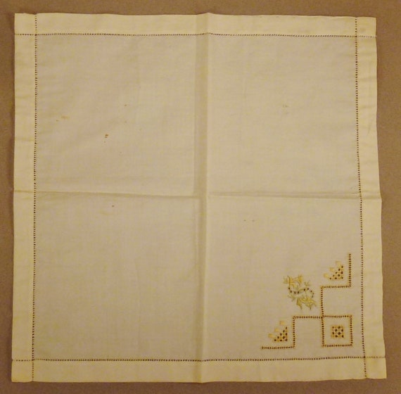 ANTIQUE WEDDING HANKIE, Initial S, Embroidered, S… - image 2