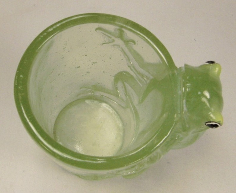 FROG GLASS cup handle handcrafted green acrylic heavy cast 4 Etsy