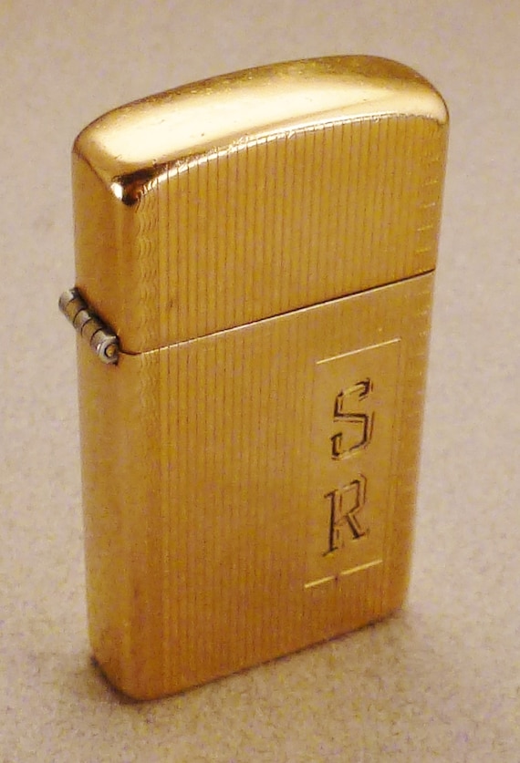 ZIPPO PINSTRIPE 10 K Goldfilled Lighter Pocket Gold Plated - Etsy