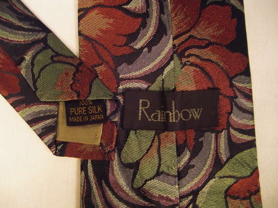 Designer Rainbow Neck TIE 1980s Wide  Silk High S… - image 5