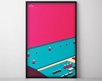 Roland Jupiter Synth Art Print: Synthpop-poster uit de jaren 80
