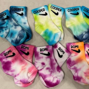 Kids Personalized Tie Dye Socks - Pack of 3