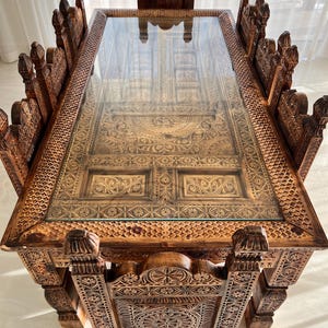 Custom Hand Made Furniture Table Including 8 Chairs