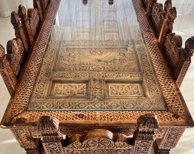 Custom Hand Made Furniture Table Including 8 Chairs