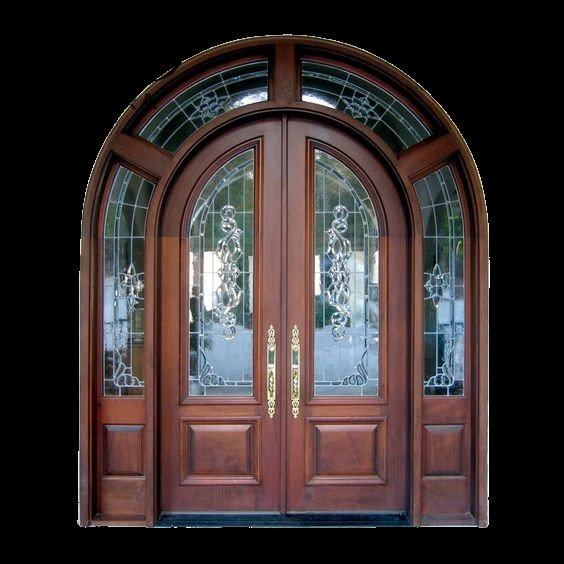 Custom Hand Made Double Entrance Door with Transom and Sidelights